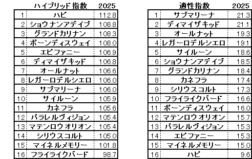 2025　新潟大賞典　HB指数